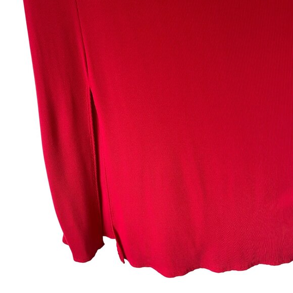 See You Monday Red Short Sleeve Maxi Dress With Side Slit Size M - Picture 6 of 10